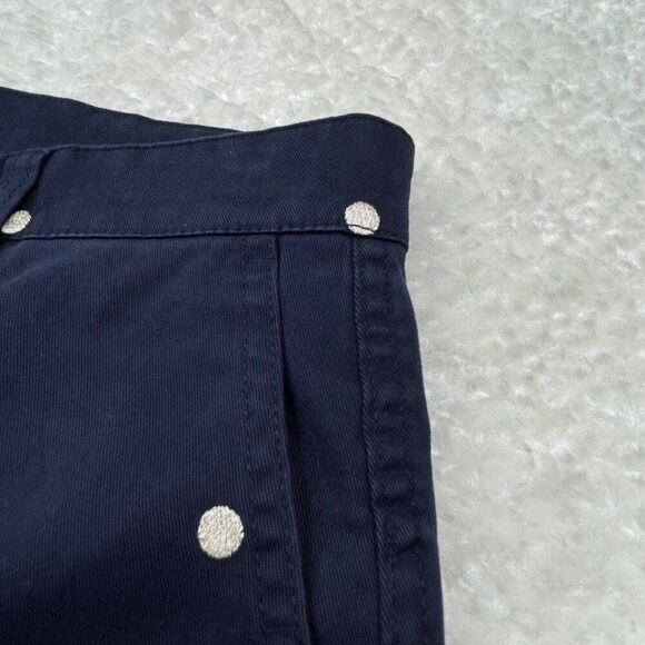 J Crew Polka Dot Chino Crop Vintage Straight Ankle Pants Navy Blue 30 Petite - Picture 8 of 13
